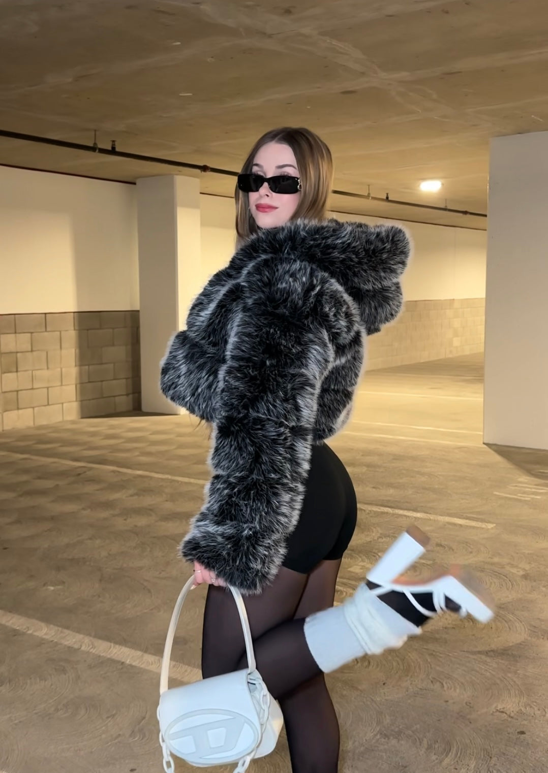 TOXIIC Miss Me Cropped Fur Coat