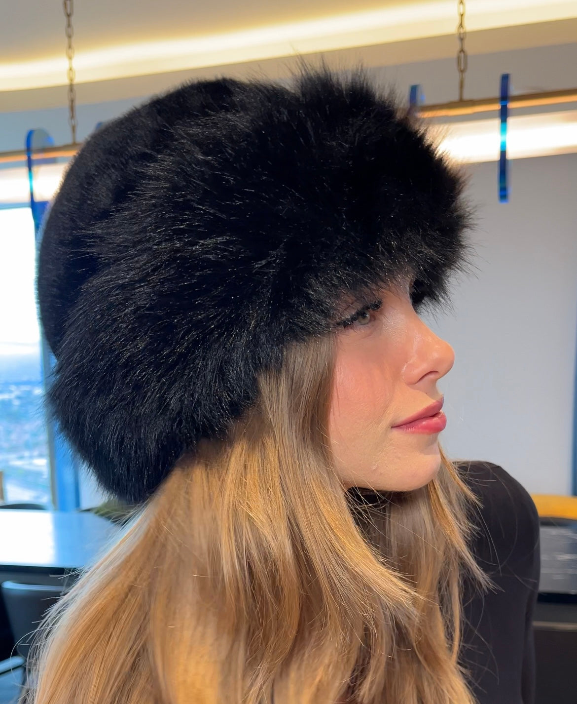TOXIIC Flirty Fur Hat Black