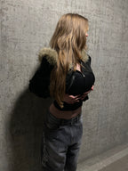 TOXIIC BRAT Cropped Fur Zip Up