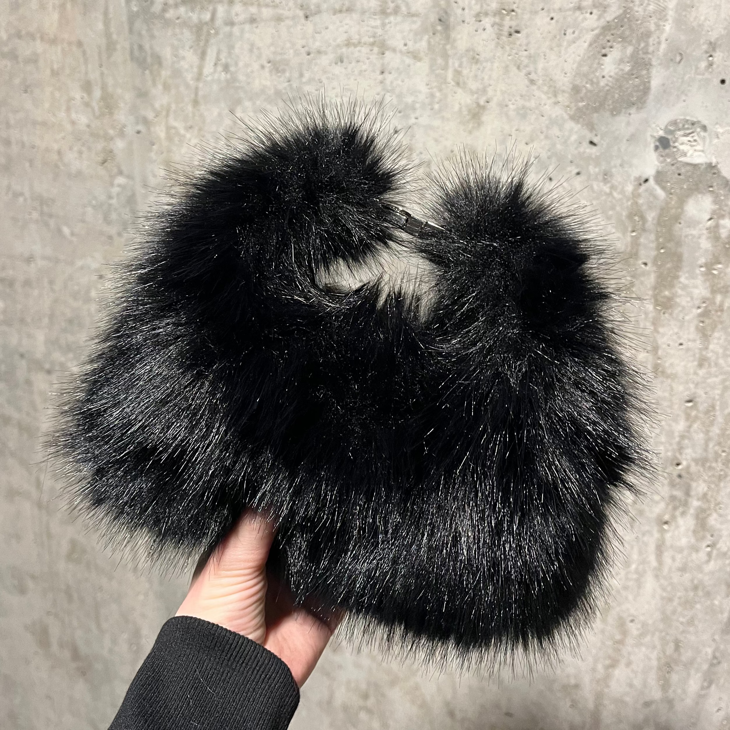 TOXIIC Doll Fur Mini Bag Black