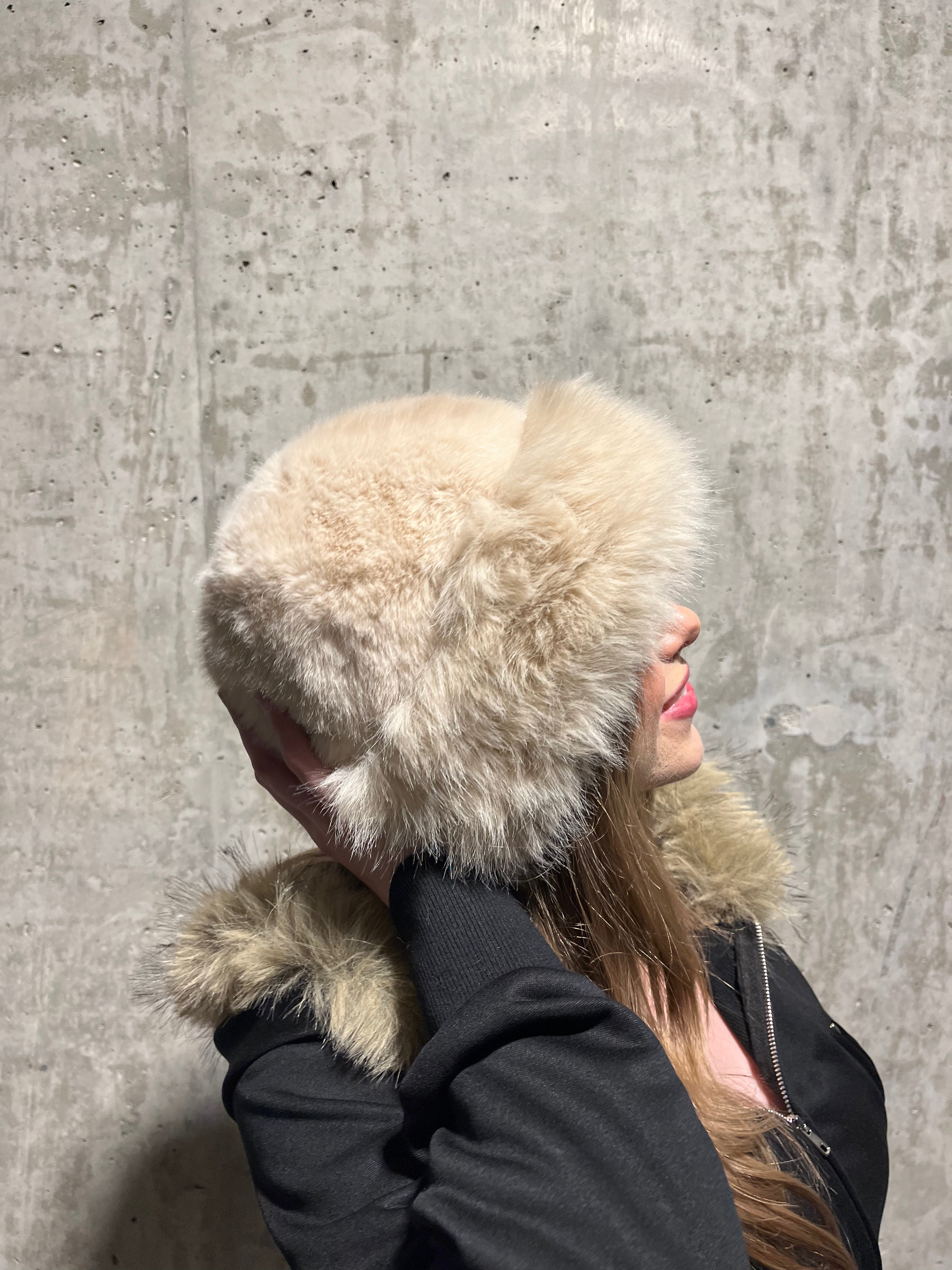 TOXIIC Flirty Fur Hat Beige