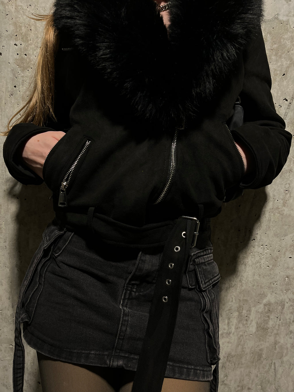 TOXIIC Midnight Suede Fur Jacket