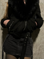 TOXIIC Midnight Suede Fur Jacket