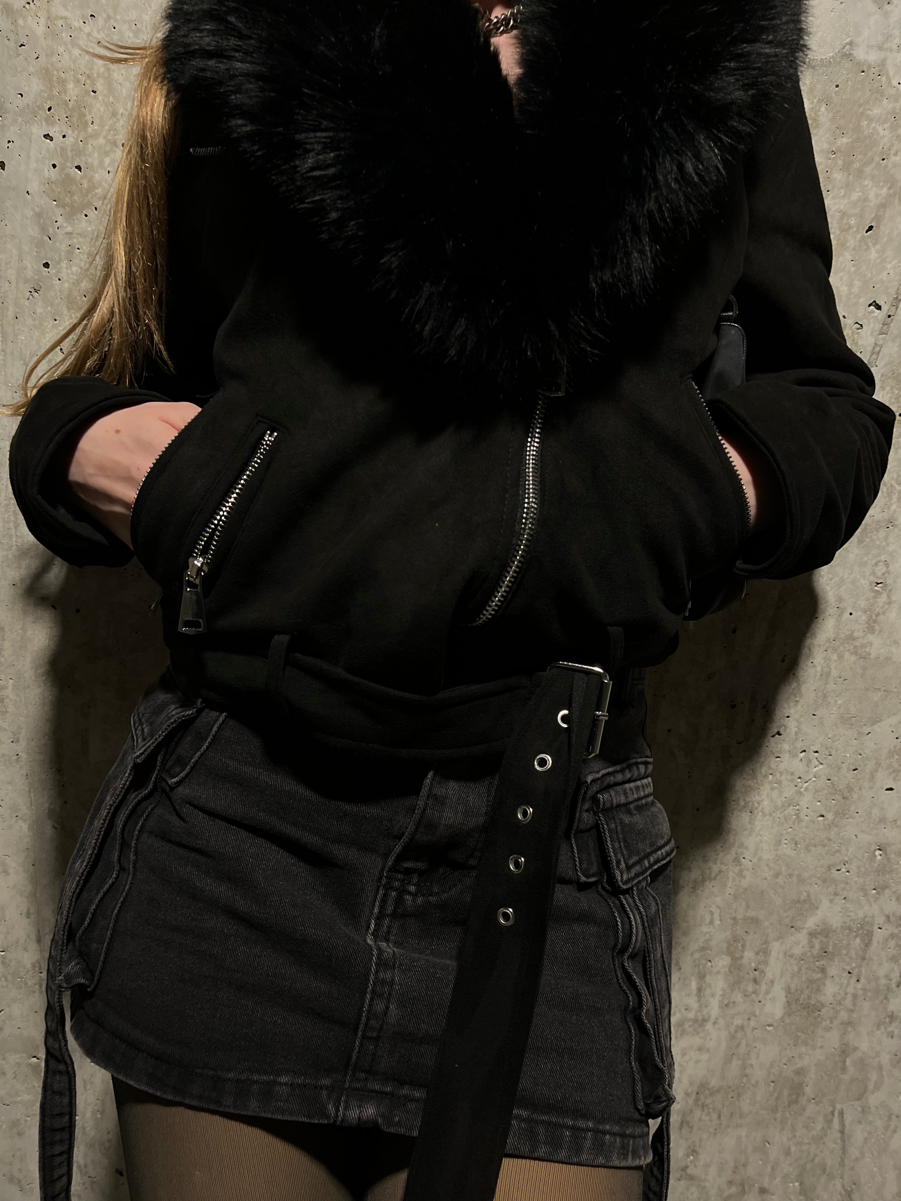 TOXIIC Midnight Suede Fur Jacket