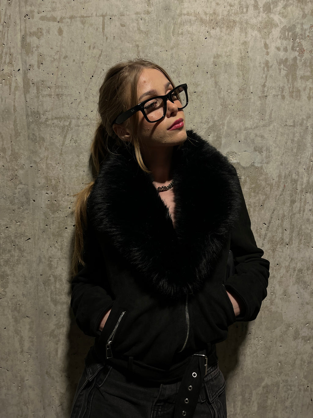 TOXIIC Midnight Suede Fur Jacket