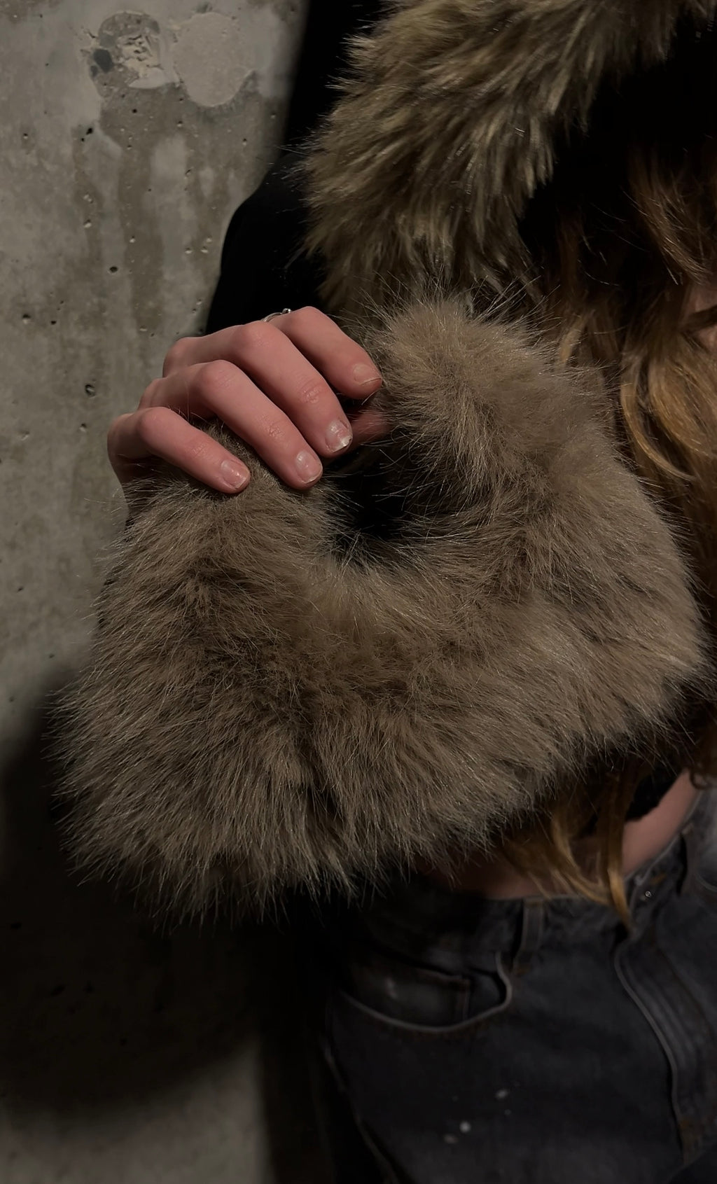 TOXIIC Doll Fur Mini Bag Beige