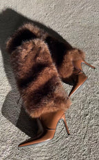TOXIIC Heartless Fur Boots Brown