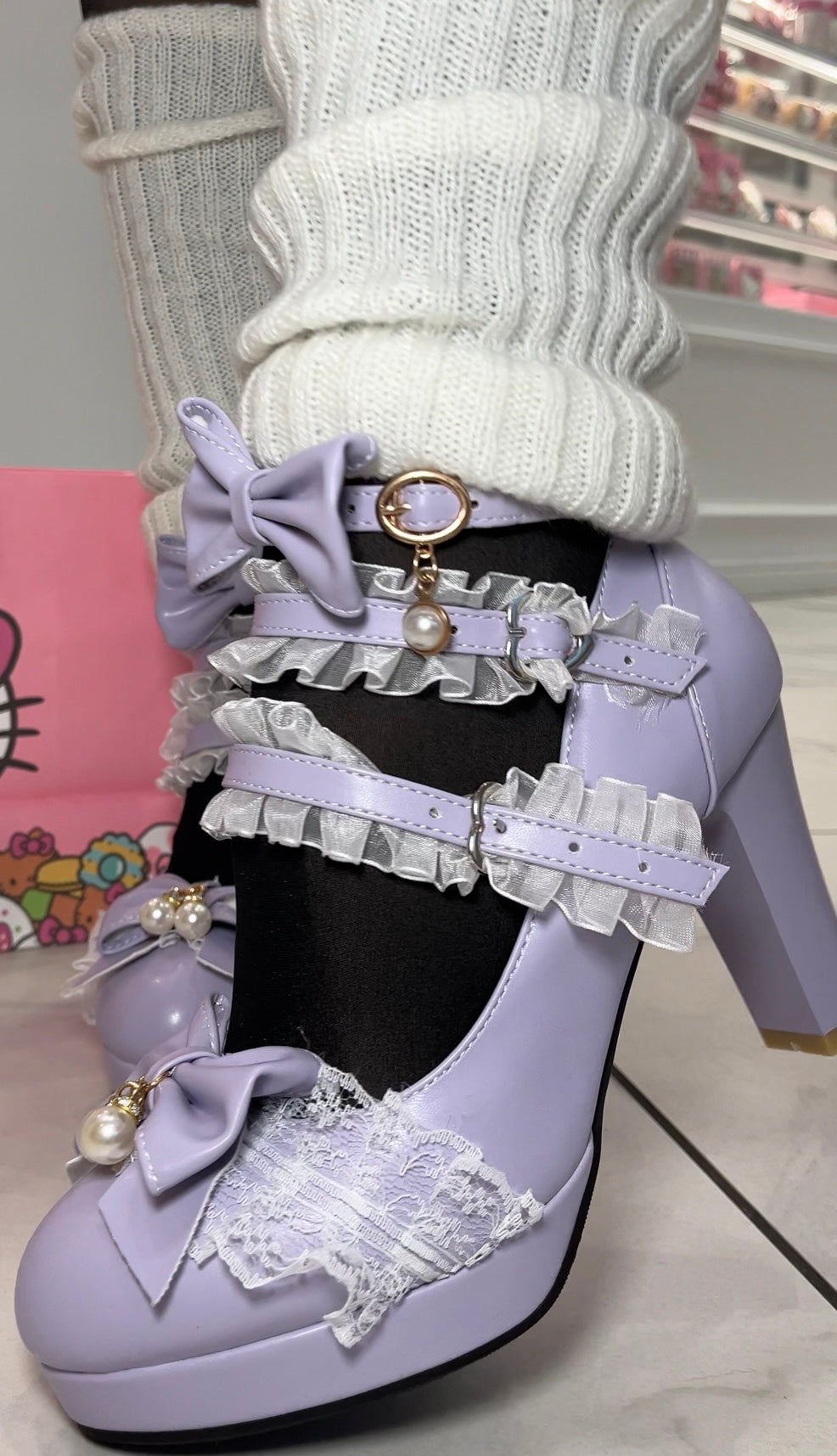 Light Purple Ruffled Heel