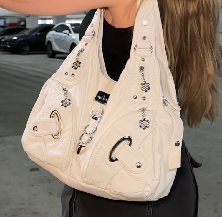 Y2K Small Bag White Leather