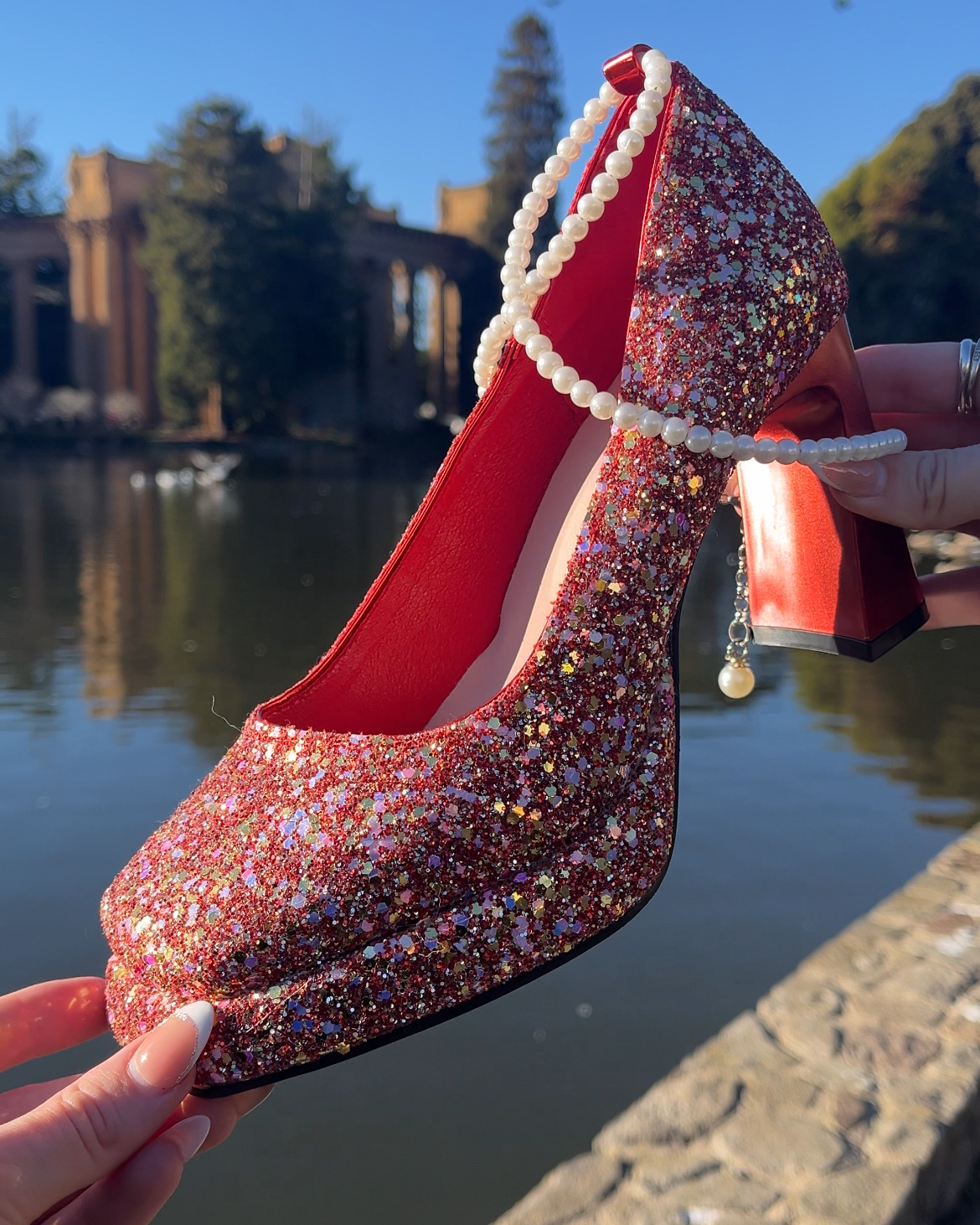 Ruby Red Sparkle Heels