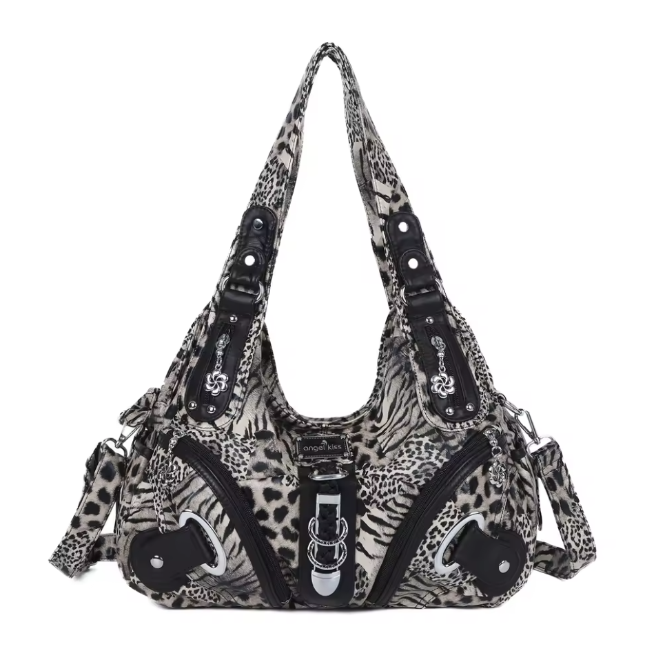Y2K Small Animal Print Black
