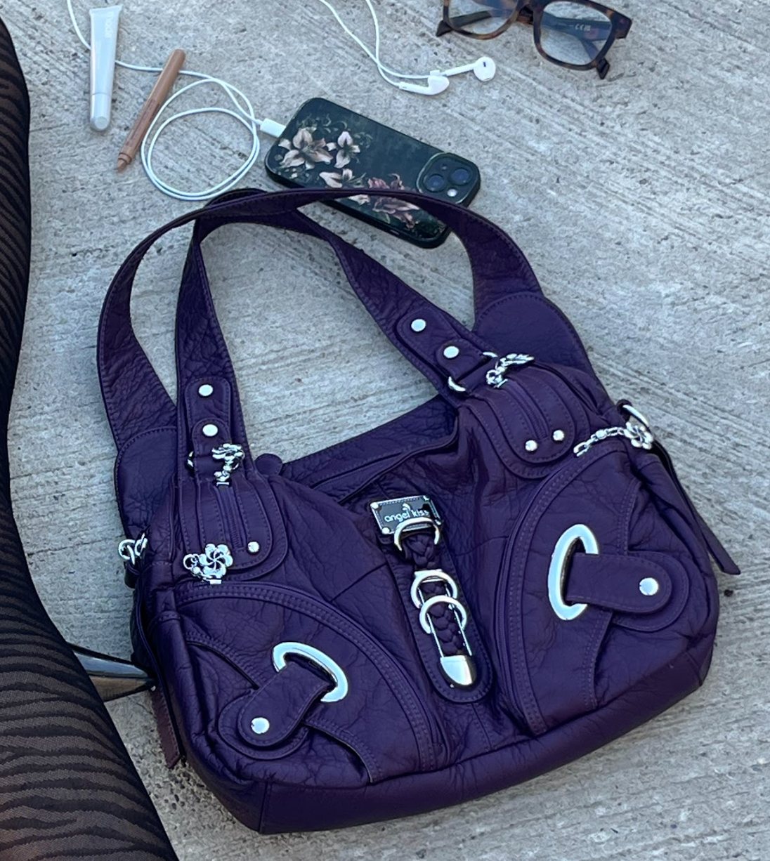 Y2K Small Bag Purple Leather