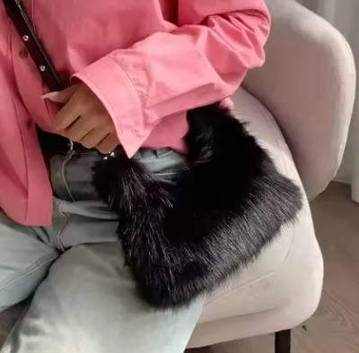 Fur Mini Bag Black