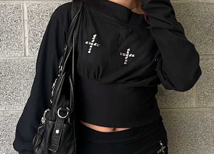 Two Piece Studded Fit Black