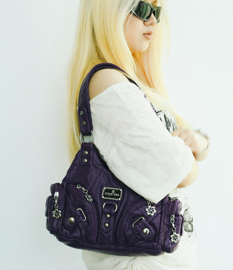 Y2K Small Bag Purple Leather