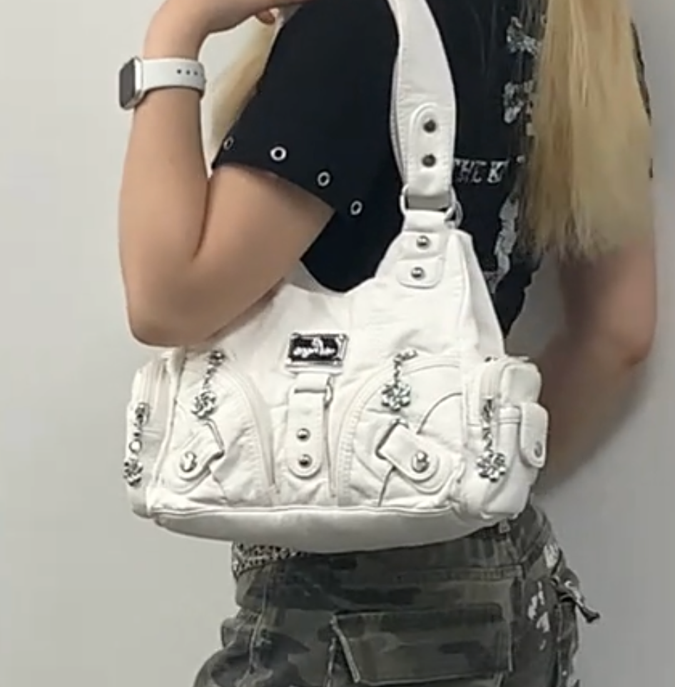 Y2K Small Bag White Leather