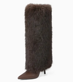 TOXIIC Heartless Fur Boots Brown