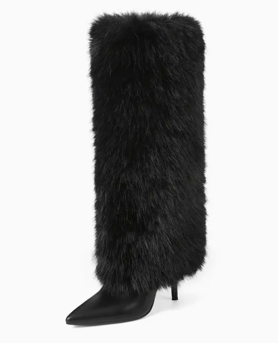 TOXIIC Heartless Fur Boots Black